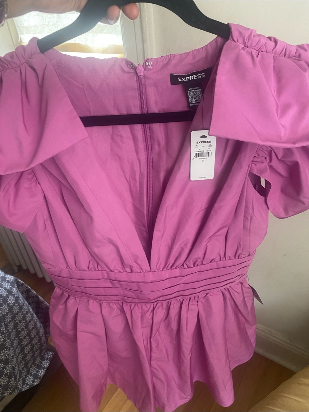 Express Girls' Magenta Puff-Sleeve Party Dress - Picture 14 of 16